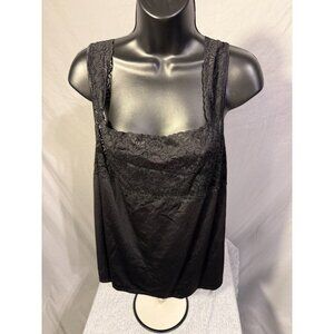 Cato Plus Size 2X 18/20 Black Lace Camisole Flirty Sheer Sexy Lingerie Top
